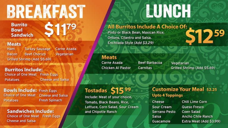Breakfast + Lunch - Authentic Mexican Menu - Cilantro Mexican Grill ...